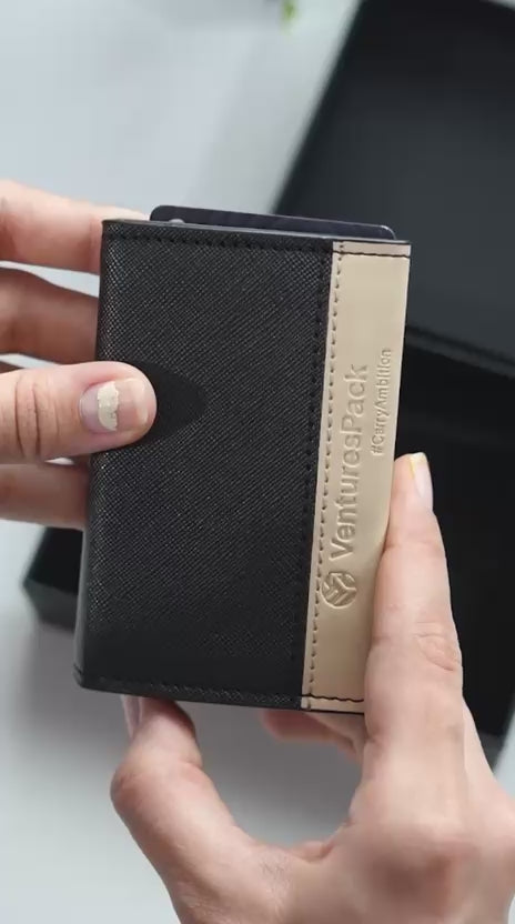 Venturespack minimal leather slim blocked rfid wallet and card holder